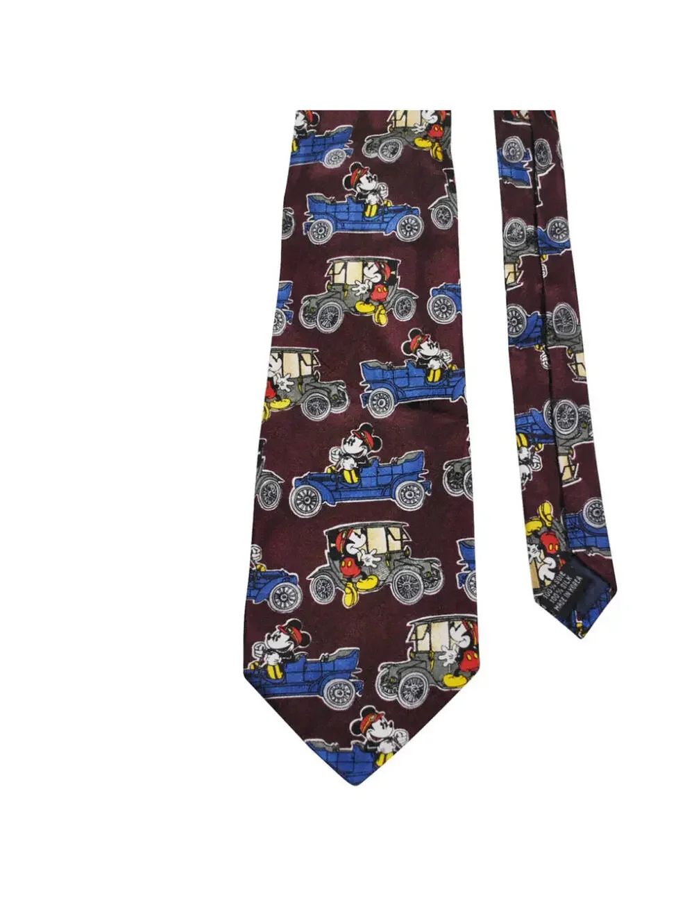 Vintage Mickey Mouse Maroon Disney 90s Mens Tie